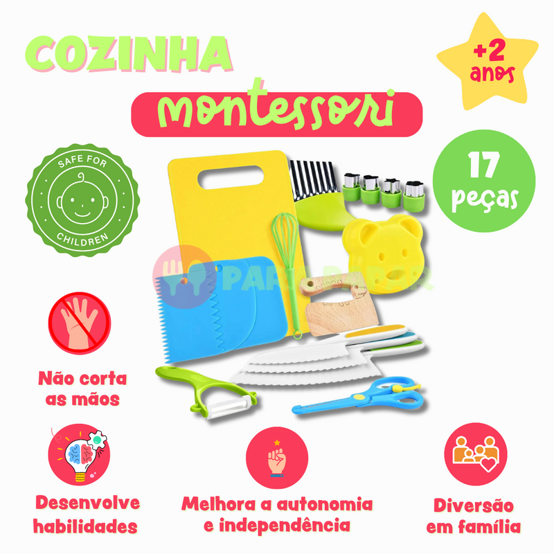 Kit de Autonomia Infantil Cozinha Montessori