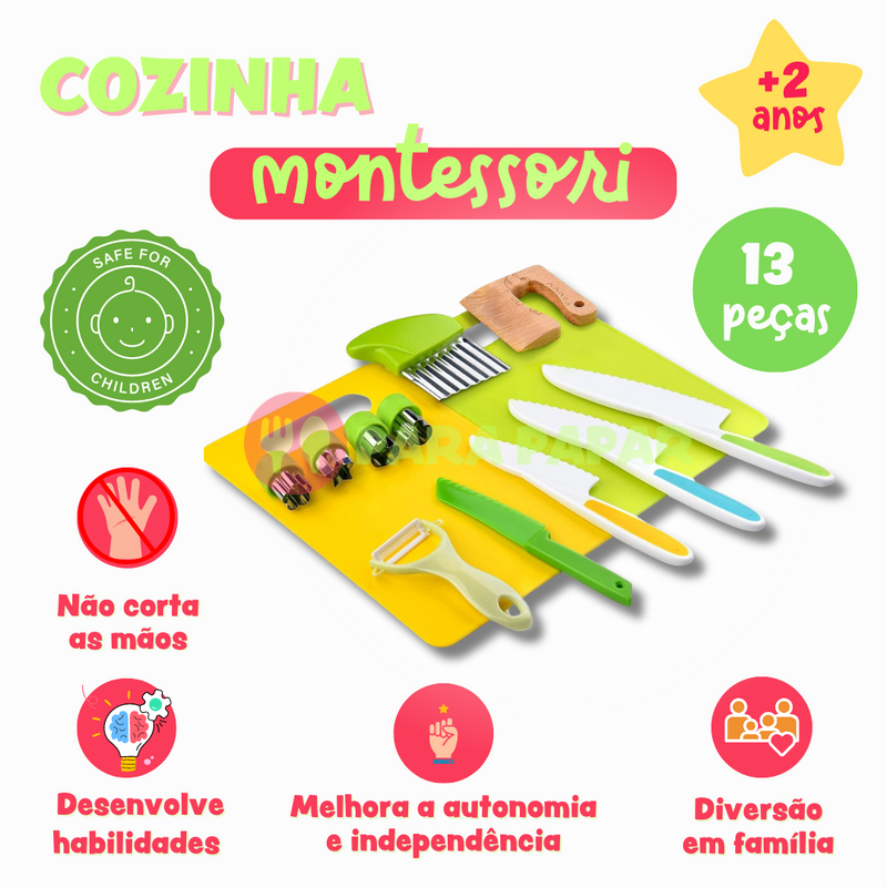 Kit de Autonomia Infantil Cozinha Montessori