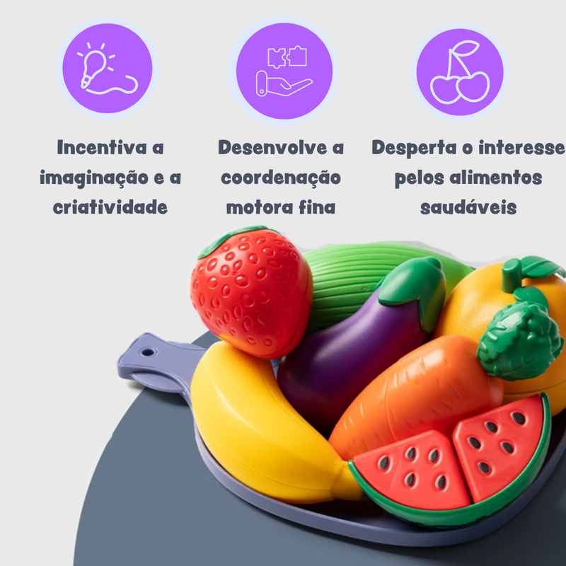 Kit Hortifruti Legumes e Frutas de Brinquedo Cozinha Infantil