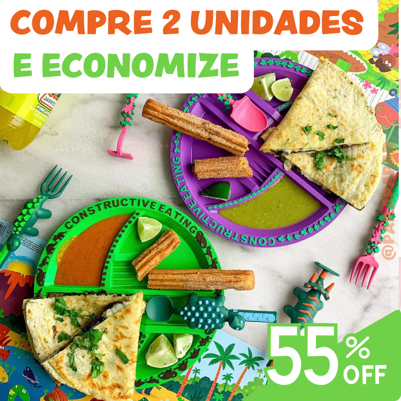 Kit Alimentação Divertida (Construção, Dinossauro e Conto de Fadas)