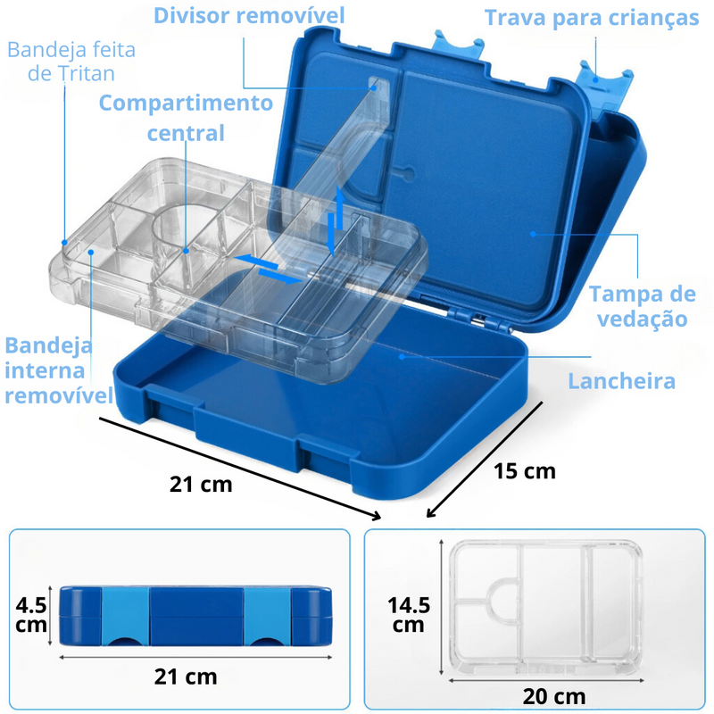 Lancheira Infantil Bento Box Retangular