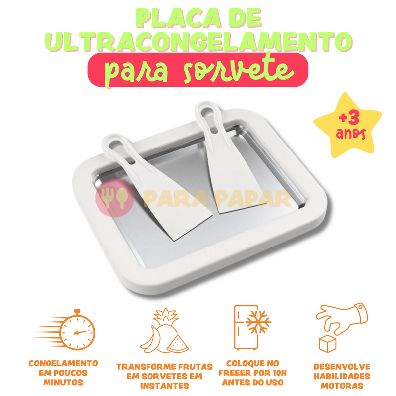 Placa de ultracongelamento para fazer sorvete em rolo