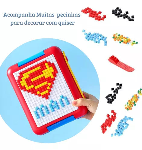 Lancheira Infantil Maleta Bento Box Bloco Lego