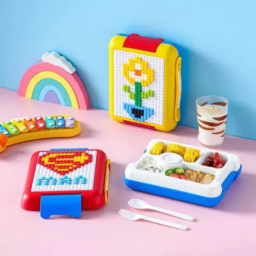 Lancheira Infantil Maleta Bento Box Bloco Lego