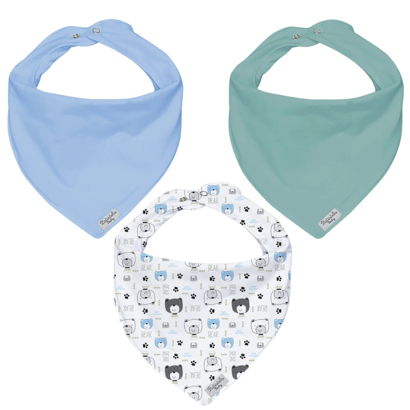 Babador Bandana De Bebê 100% Algodão - Kit com 3 unidades