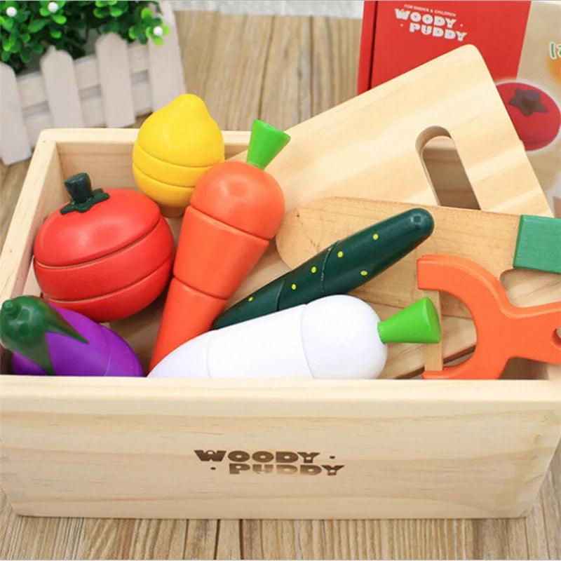 Brinquedo Educativo Montessori Frutas e Vegetais - Aprender e Brincar - Para Papar