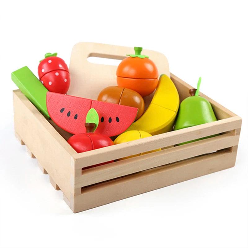 Brinquedo Educativo Montessori Frutas e Vegetais - Aprender e Brincar - Para Papar