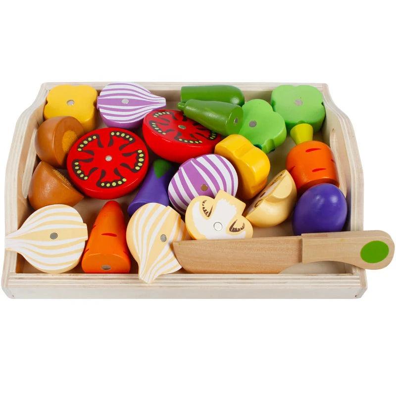 Brinquedo Educativo Montessori Frutas e Vegetais - Aprender e Brincar - Para Papar