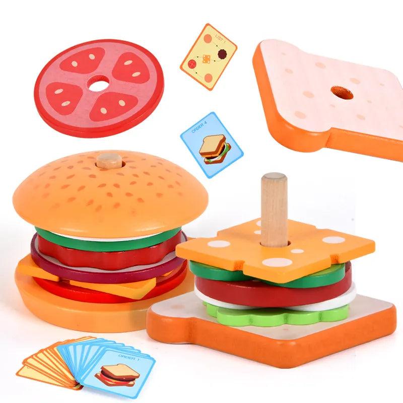 Hamburguer de Madeira Montessori - Para Papar