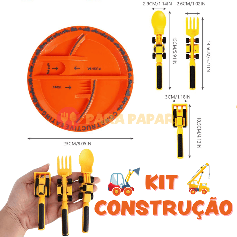 Kit Alimentação Divertida (Construção, Dinossauro e Conto de Fadas) - Para Papar