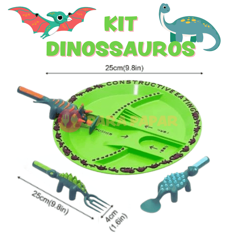 Kit Alimentação Divertida (Construção, Dinossauro e Conto de Fadas) - Para Papar