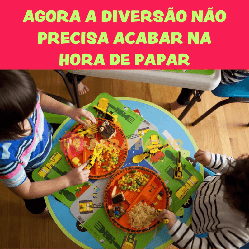 Kit Alimentação Divertida (Construção, Dinossauro e Conto de Fadas) - Para Papar