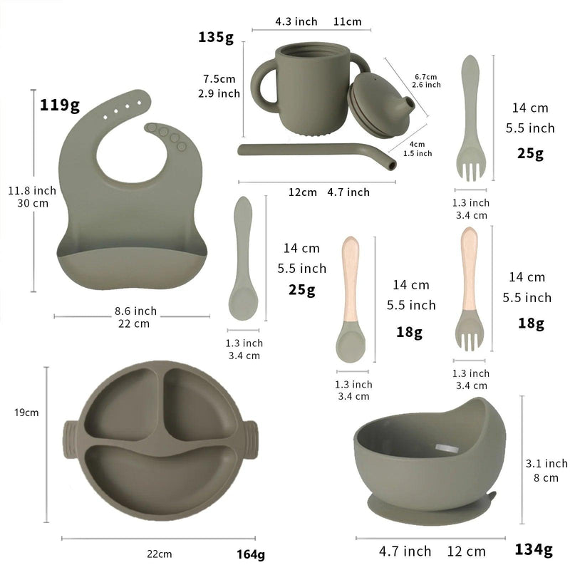 Kit Introdução Alimentar Silicone (8 peças) - Para Papar