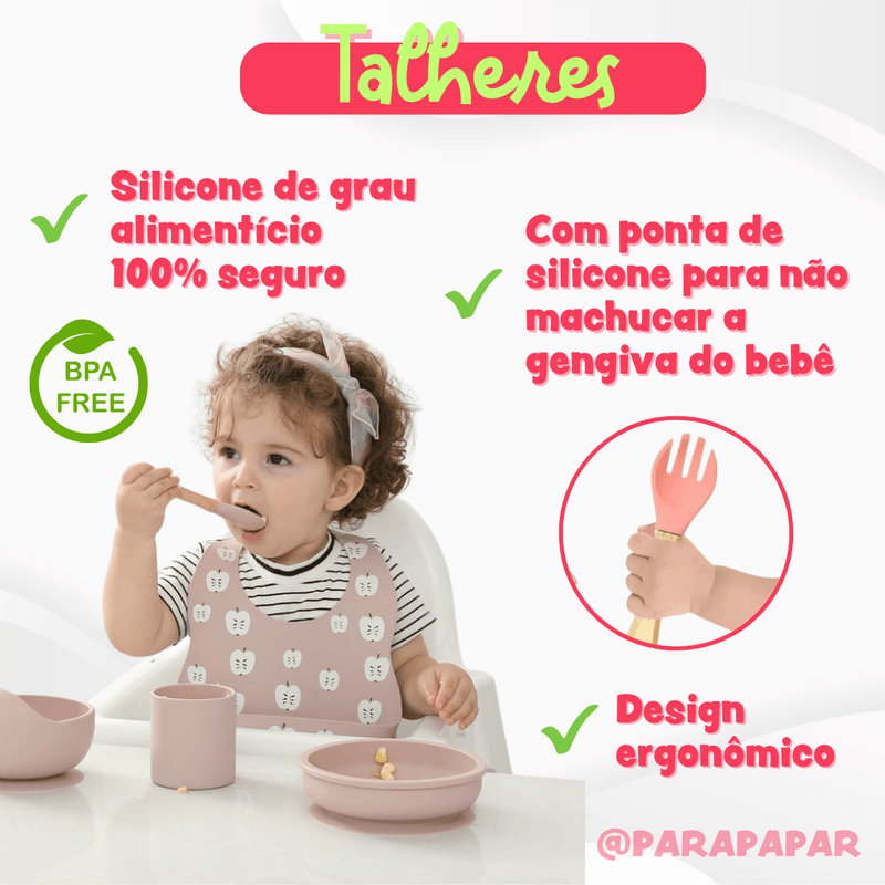 Kit Introdução Alimentar Silicone (8 peças) - Para Papar