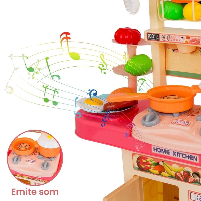 Kit Cozinha De Brinquedo Completa Infantil Sai Água E Som