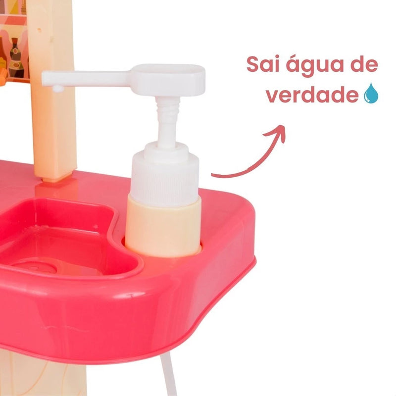 Kit Cozinha De Brinquedo Completa Infantil Sai Água E Som